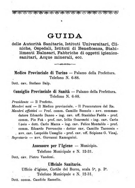 Almanacco igienico-sanitario ... della citta e provincia di Torino