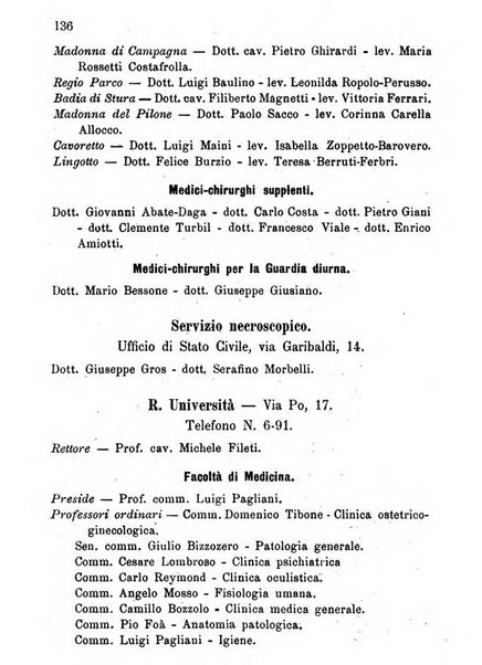 Almanacco igienico-sanitario ... della citta e provincia di Torino