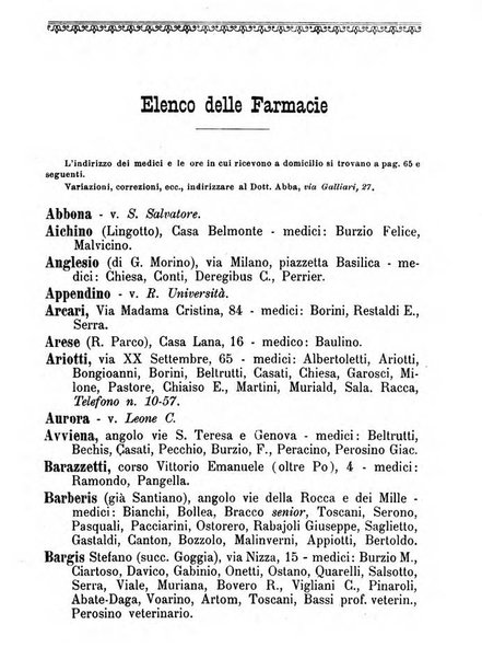 Almanacco igienico-sanitario ... della citta e provincia di Torino