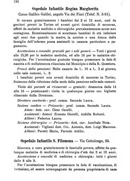 Almanacco igienico-sanitario ... della citta e provincia di Torino