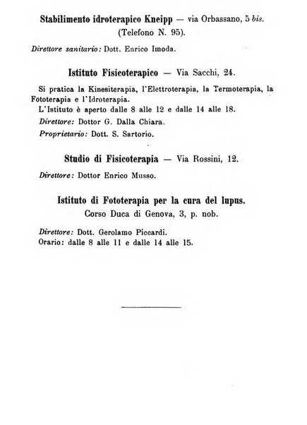 Almanacco igienico-sanitario ... della citta e provincia di Torino