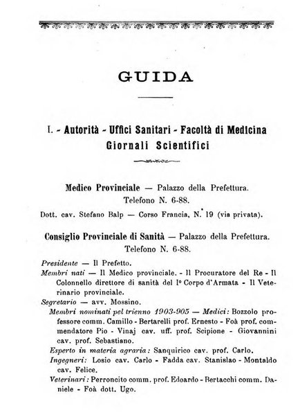 Almanacco igienico-sanitario ... della citta e provincia di Torino