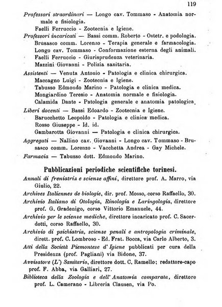 Almanacco igienico-sanitario ... della citta e provincia di Torino