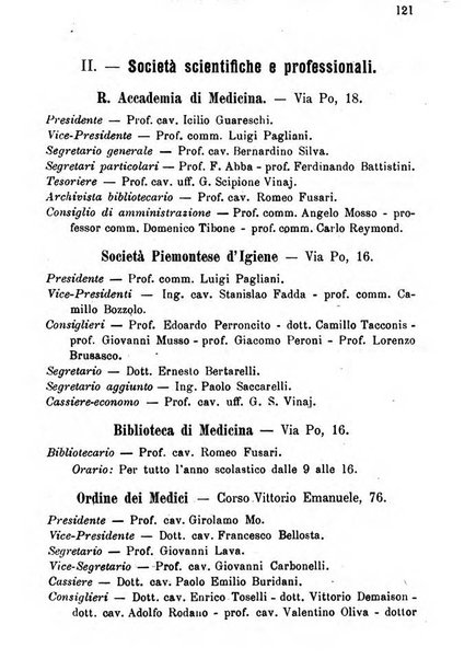 Almanacco igienico-sanitario ... della citta e provincia di Torino