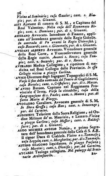 Almanacco reale o sia guida per la città di Torino... presentato per la prima volta a S.S.R.M. dal libraio Onorato Derossi ...