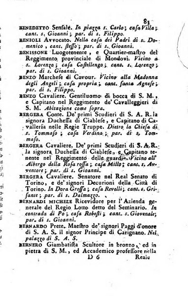 Almanacco reale o sia guida per la città di Torino... presentato per la prima volta a S.S.R.M. dal libraio Onorato Derossi ...