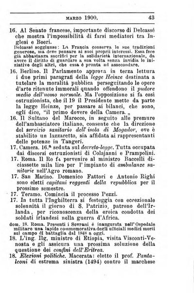 Almanacco storico della Illustrazione italiana contiene il calendario del ... e la cronistoria del ... narrata giorno per giorno