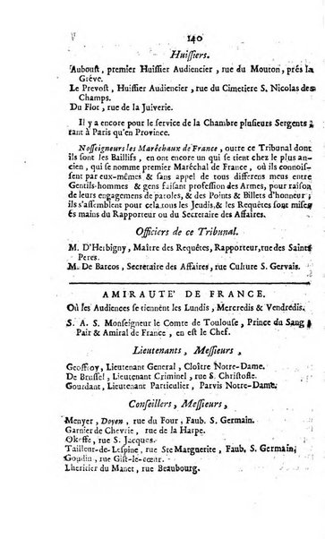 Almanach royal, ... présenté a Sa Majesté pour la premiere fois en 1699 ...