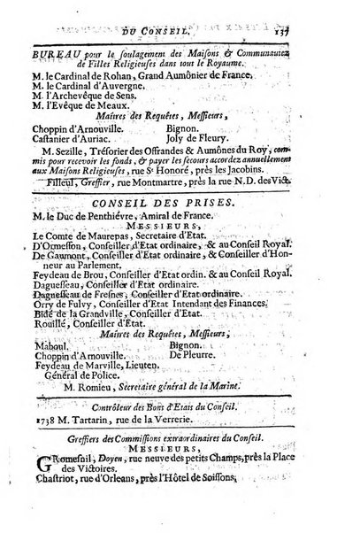 Almanach royal, ... présenté a Sa Majesté pour la premiere fois en 1699 ...