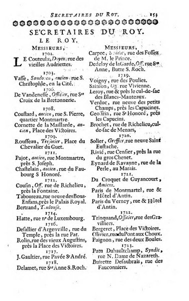 Almanach royal, ... présenté a Sa Majesté pour la premiere fois en 1699 ...