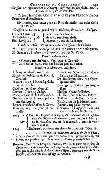 Almanach royal, ... présenté a Sa Majesté pour la premiere fois en 1699 ...