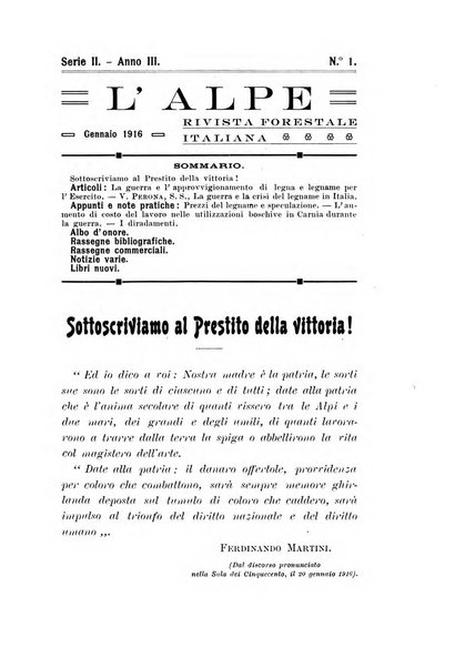 L'alpe rivista forestale italiana fondata dalla Società emiliana pro-montibus et sylvis