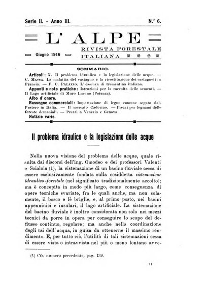 L'alpe rivista forestale italiana fondata dalla Società emiliana pro-montibus et sylvis