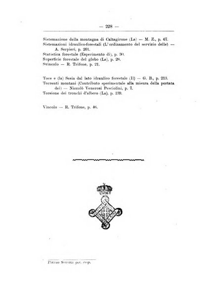 L'alpe rivista forestale italiana fondata dalla Società emiliana pro-montibus et sylvis