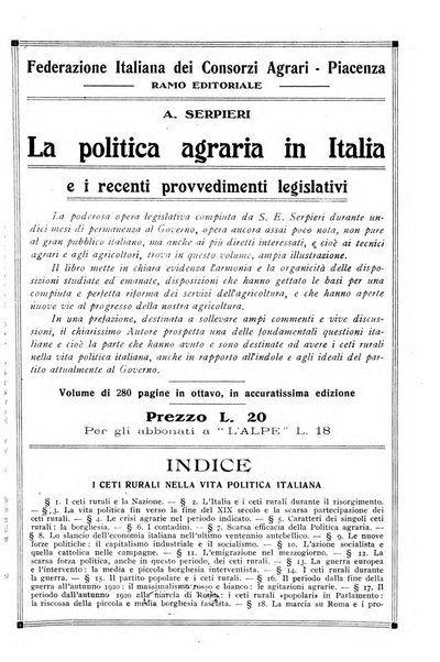 L'alpe rivista forestale italiana fondata dalla Società emiliana pro-montibus et sylvis