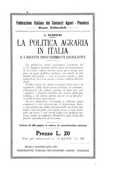 L'alpe rivista forestale italiana fondata dalla Società emiliana pro-montibus et sylvis