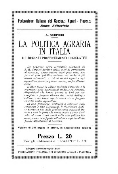 L'alpe rivista forestale italiana fondata dalla Società emiliana pro-montibus et sylvis