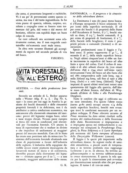 L'alpe rivista forestale italiana fondata dalla Società emiliana pro-montibus et sylvis