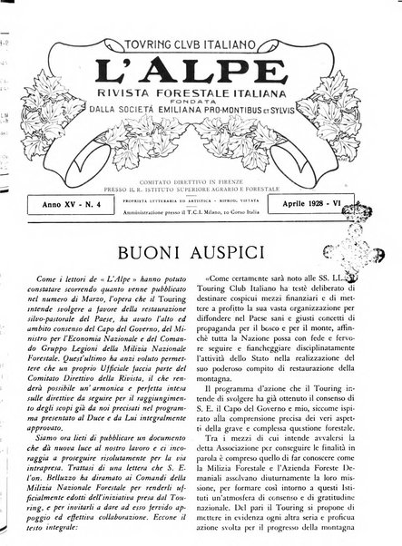 L'alpe rivista forestale italiana fondata dalla Società emiliana pro-montibus et sylvis