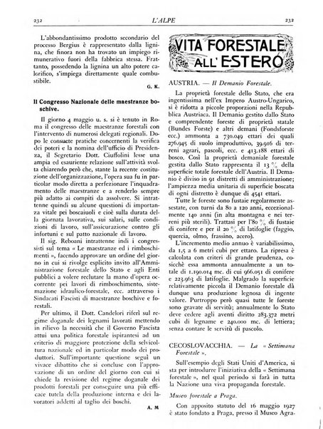 L'alpe rivista forestale italiana fondata dalla Società emiliana pro-montibus et sylvis