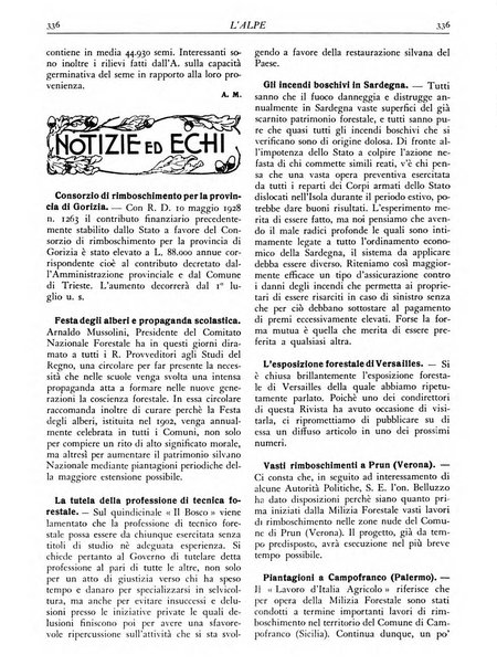 L'alpe rivista forestale italiana fondata dalla Società emiliana pro-montibus et sylvis