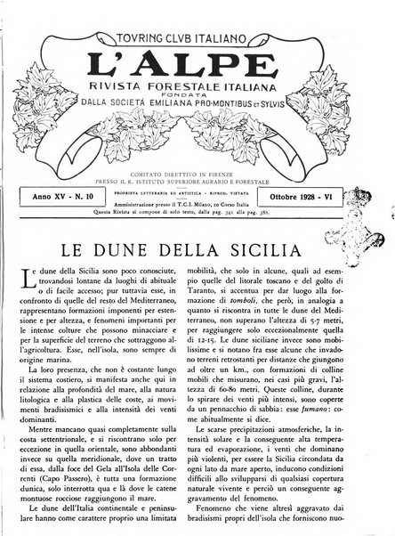 L'alpe rivista forestale italiana fondata dalla Società emiliana pro-montibus et sylvis