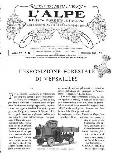 L'alpe rivista forestale italiana fondata dalla Società emiliana pro-montibus et sylvis