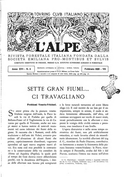 L'alpe rivista forestale italiana fondata dalla Società emiliana pro-montibus et sylvis