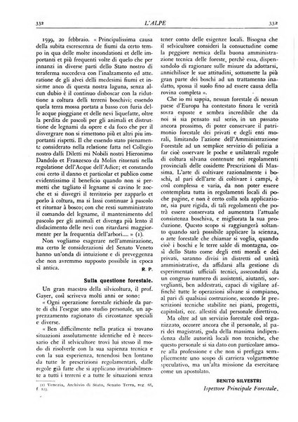 L'alpe rivista forestale italiana fondata dalla Società emiliana pro-montibus et sylvis