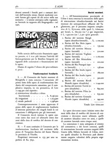 L'alpe rivista forestale italiana fondata dalla Società emiliana pro-montibus et sylvis