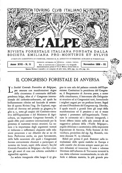 L'alpe rivista forestale italiana fondata dalla Società emiliana pro-montibus et sylvis