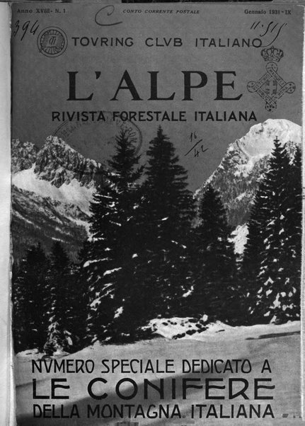 L'alpe rivista forestale italiana fondata dalla Società emiliana pro-montibus et sylvis