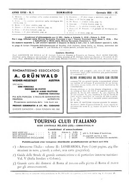 L'alpe rivista forestale italiana fondata dalla Società emiliana pro-montibus et sylvis