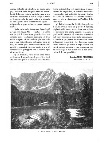 L'alpe rivista forestale italiana fondata dalla Società emiliana pro-montibus et sylvis