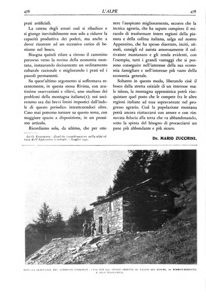 L'alpe rivista forestale italiana fondata dalla Società emiliana pro-montibus et sylvis