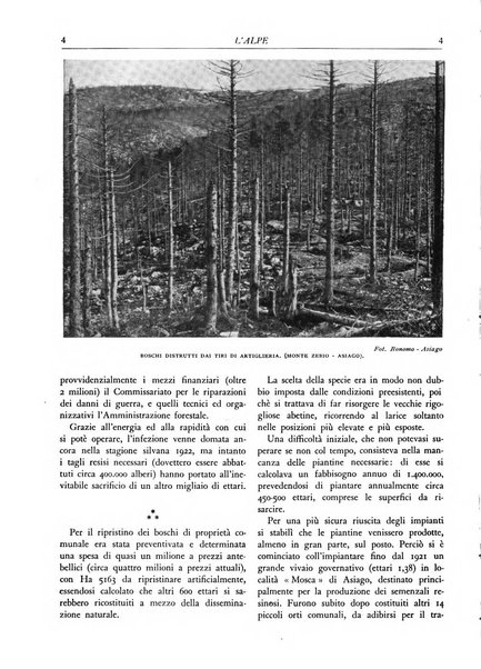 L'alpe rivista forestale italiana fondata dalla Società emiliana pro-montibus et sylvis