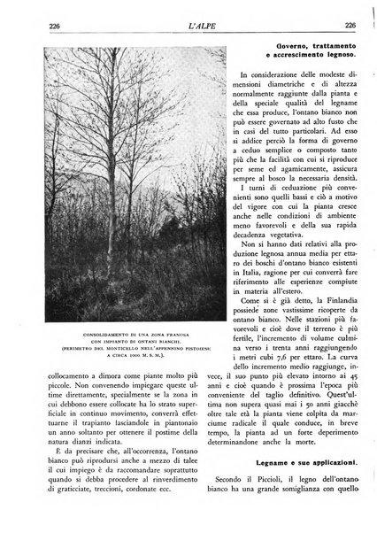 L'alpe rivista forestale italiana fondata dalla Società emiliana pro-montibus et sylvis