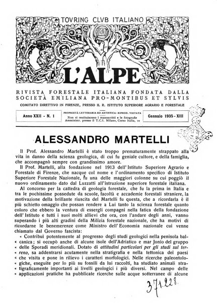 L'alpe rivista forestale italiana fondata dalla Società emiliana pro-montibus et sylvis