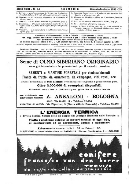 L'alpe rivista forestale italiana fondata dalla Società emiliana pro-montibus et sylvis