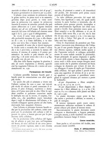 L'alpe rivista forestale italiana fondata dalla Società emiliana pro-montibus et sylvis