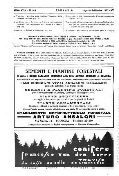 L'alpe rivista forestale italiana fondata dalla Società emiliana pro-montibus et sylvis