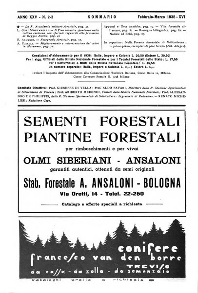 L'alpe rivista forestale italiana fondata dalla Società emiliana pro-montibus et sylvis