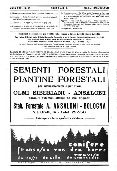 L'alpe rivista forestale italiana fondata dalla Società emiliana pro-montibus et sylvis