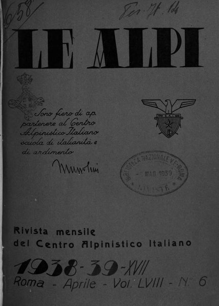 Le Alpi rivista mensile del Centro alpinistico italiano