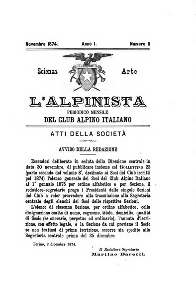 L'alpinista periodico mensile del Club alpino italiano