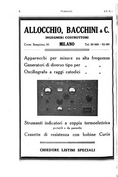 Alta frequenza rivista di radiotecnica, telefonia e acustica applicata