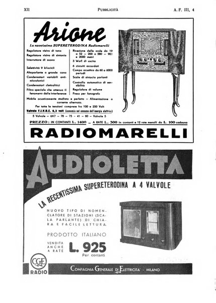 Alta frequenza rivista di radiotecnica, telefonia e acustica applicata