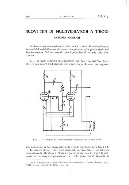 Alta frequenza rivista di radiotecnica, telefonia e acustica applicata