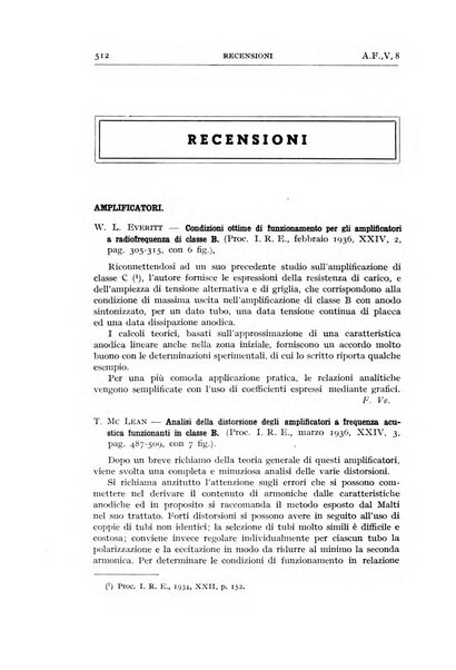 Alta frequenza rivista di radiotecnica, telefonia e acustica applicata