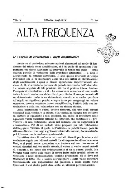 Alta frequenza rivista di radiotecnica, telefonia e acustica applicata